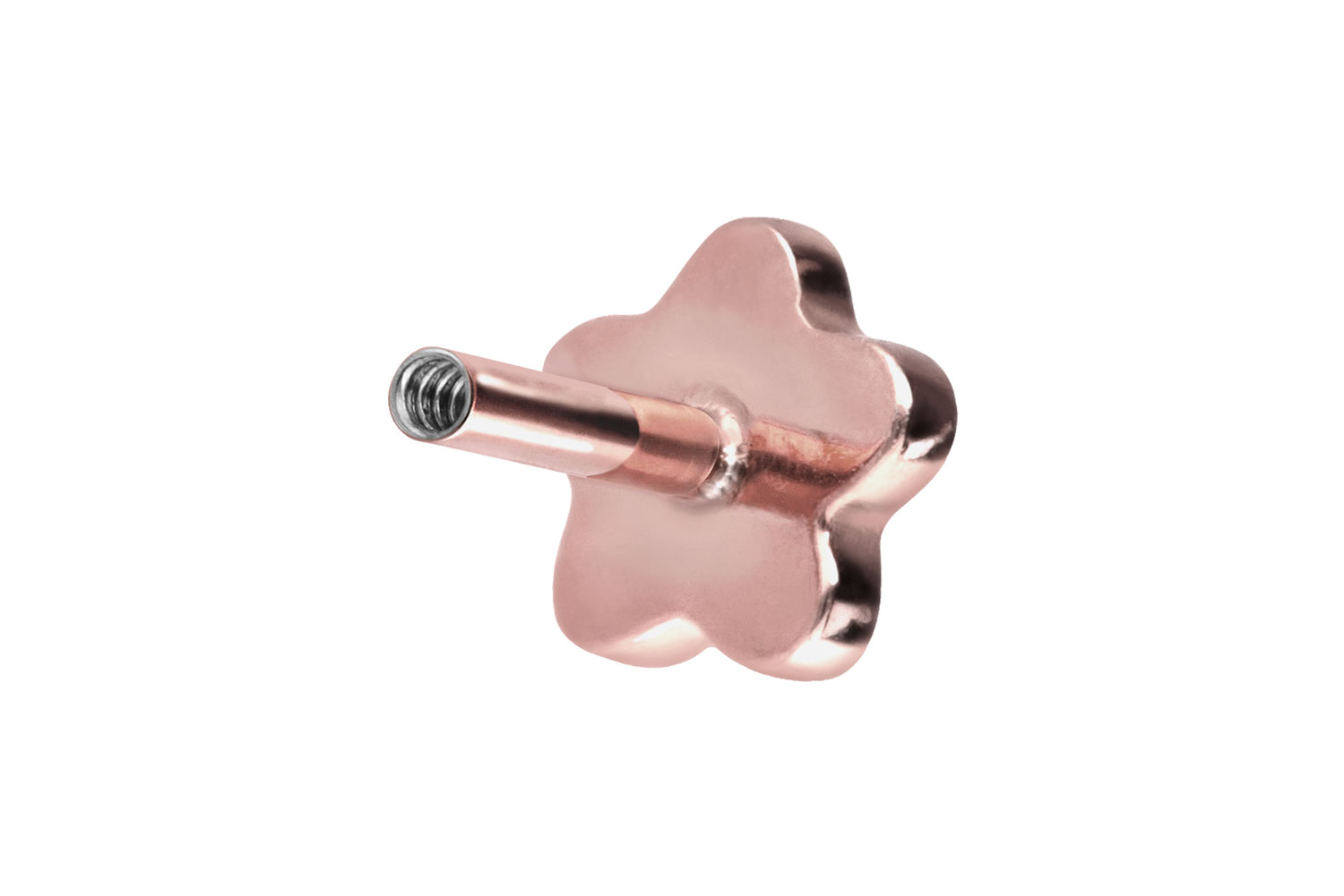 Titan Labret Piercing mit Innengewinde ohne Kugel BLUME